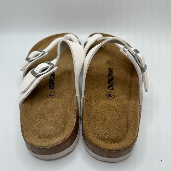 CUSHIONAIRE Women's Cork Footbed Sandal With +Comfort 7 WHITE - Picture 4 of 7